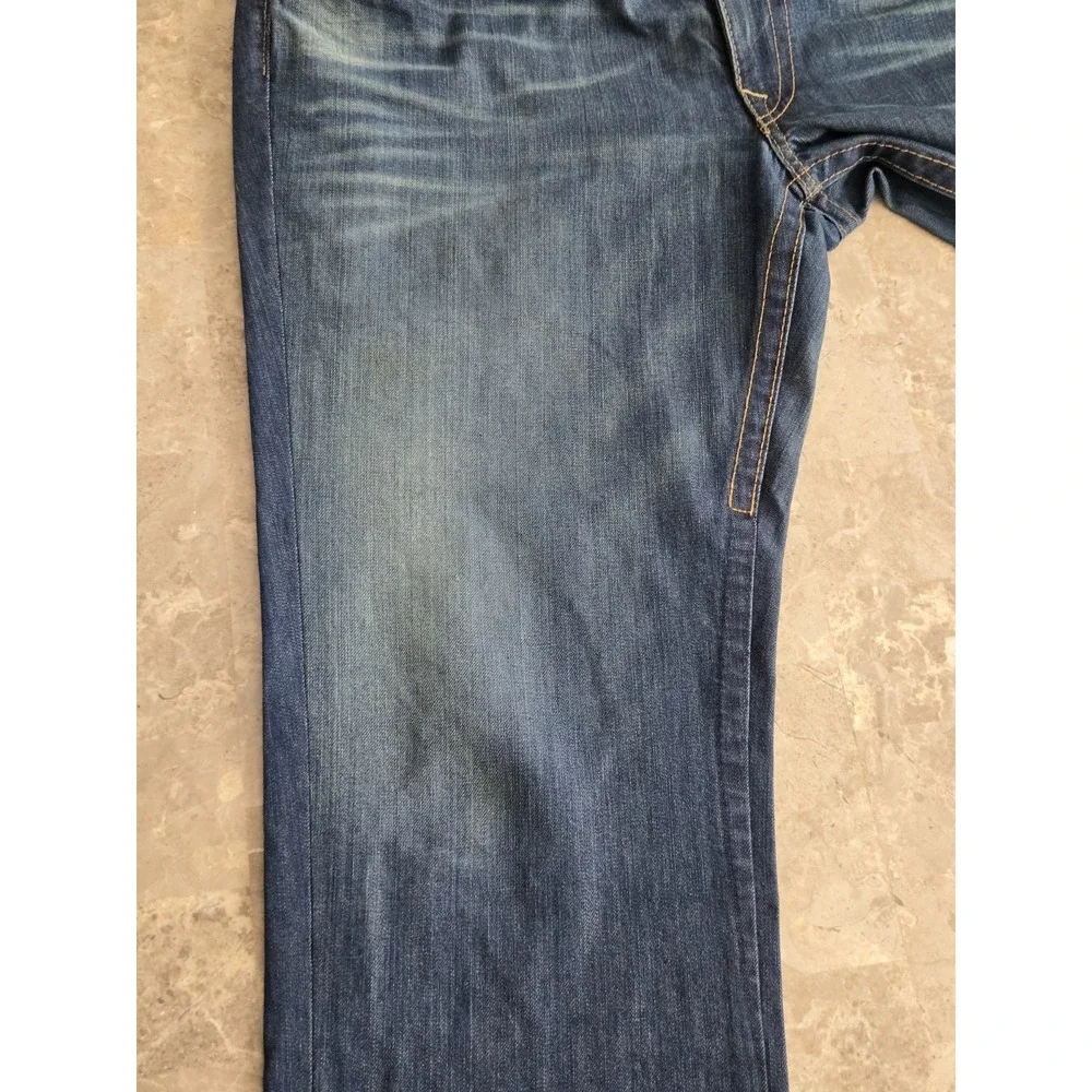 True Religion Billy QT Jeans Men's 40x34 Blue Yellow Contrast Stitch Made in USA